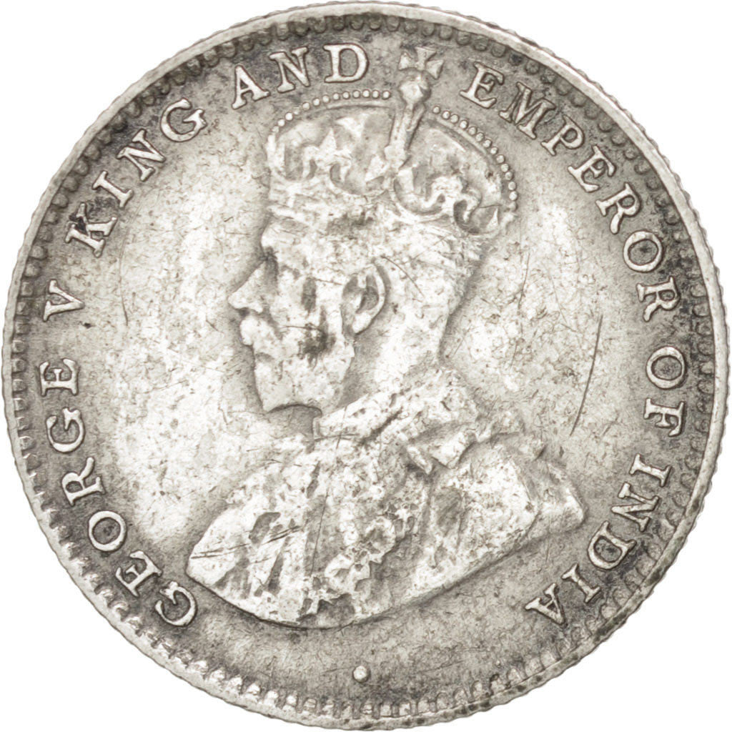 Ceylon, George V, 10 Cents, 1927, MB+, Argento, KM:104a