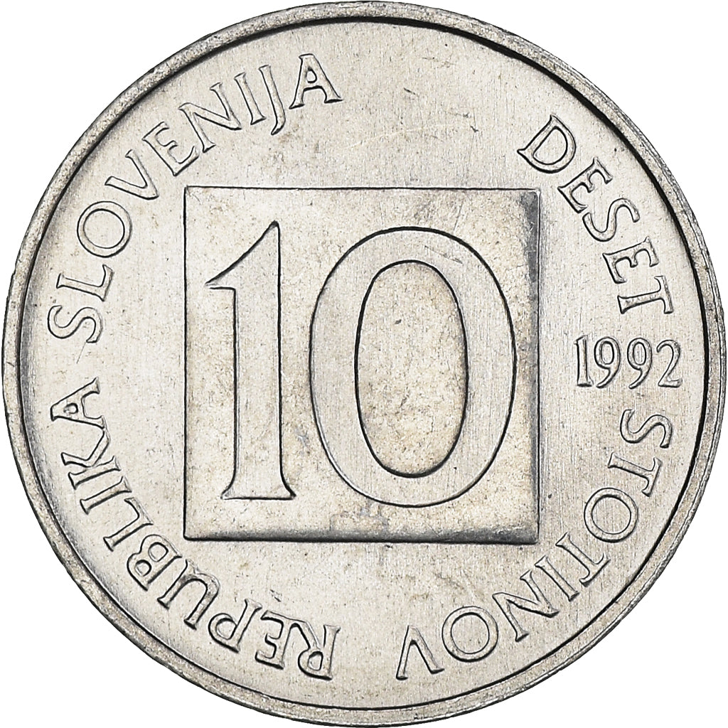 Coin, Slovenia, 10 Stotinov, 1992, MS(64), Aluminum, KM:7