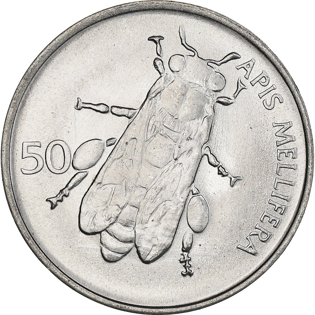 Coin, Slovenia, 50 Stotinov, 1992, MS(65-70), Aluminum, KM:3