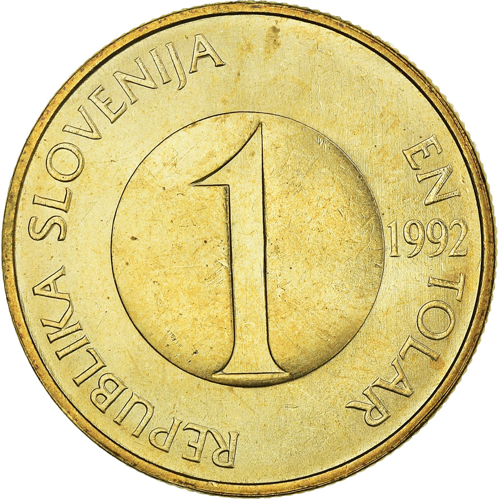 Coin, Slovenia, Tolar, 1992, MS(64), Nickel-brass, KM:4
