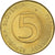 Moneta, Słowenia, 5 Tolarjev, 1992, MS(64), Mosiądz niklowy, KM:6