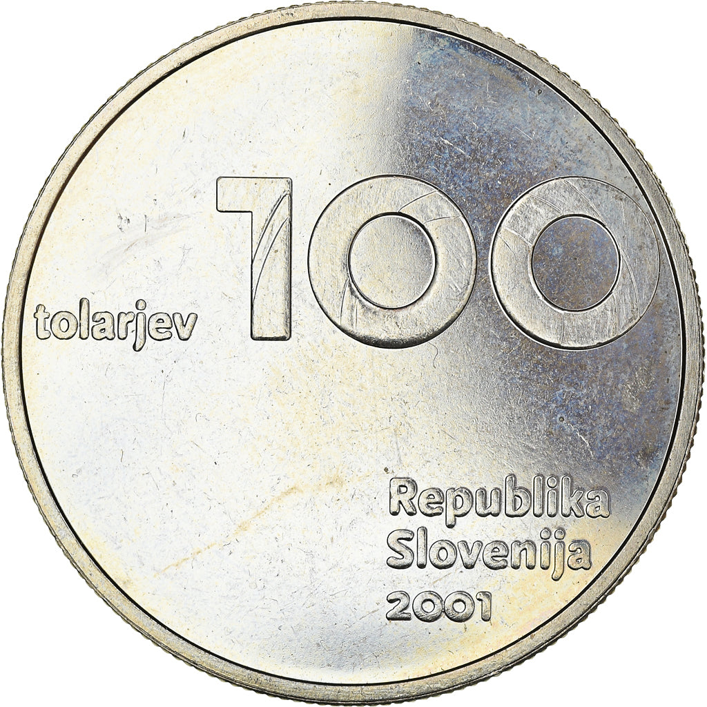 Coin, Slovenia, 100 Tolarjev, 2001, Kremnitz, MS(60-62), Copper-nickel, KM:42