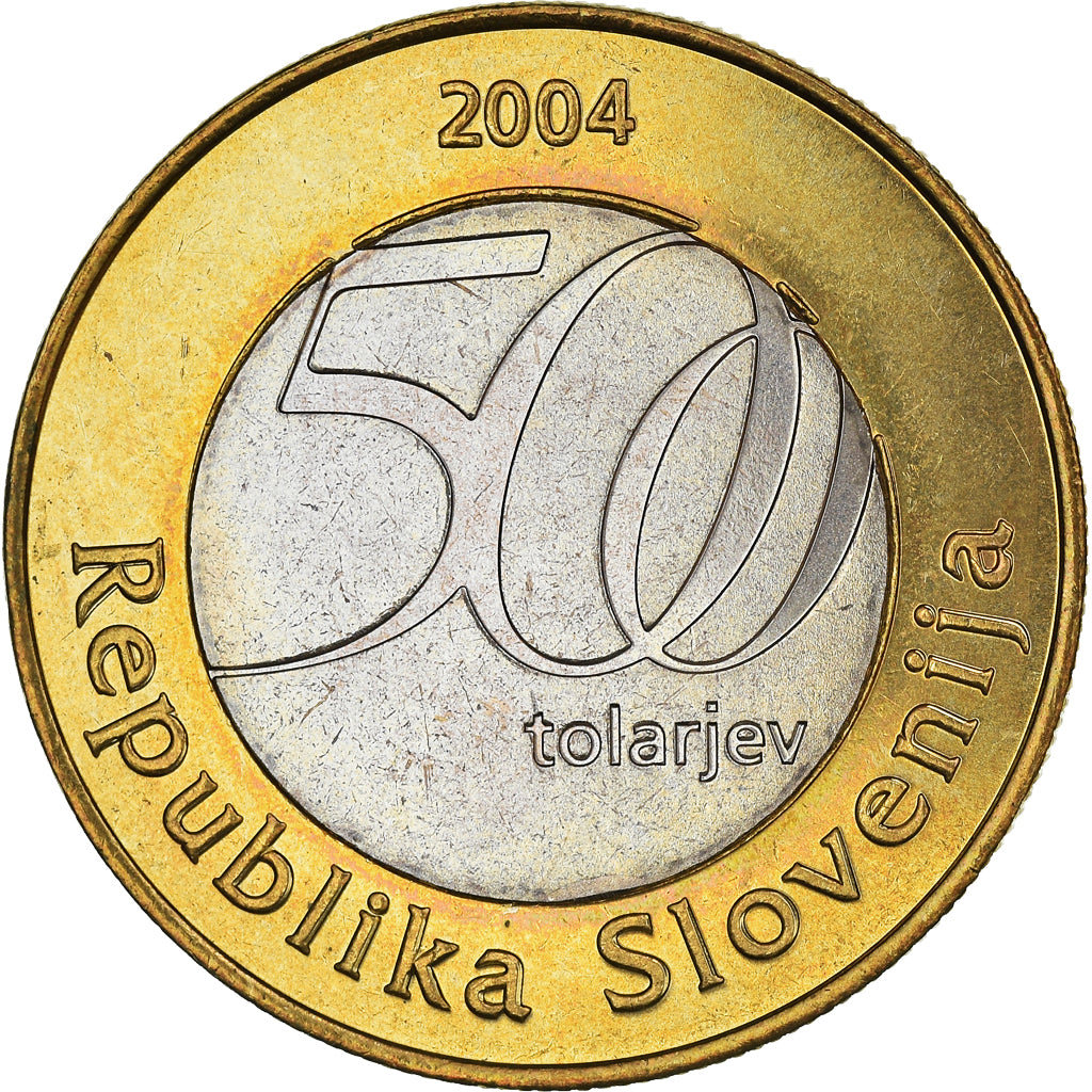 Coin, Slovenia, 500 Tolarjev, 2004, MS(63), Bi-Metallic, KM:57