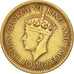 CEYLON, 50 Cents, 1943, KM #116, EF(40-45), Nickel-Brass, 5.41