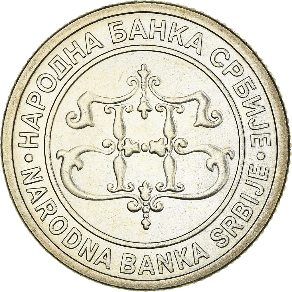 Coin, Serbia, 2 Dinara, 2003, MS(64), Copper-Nickel-Zinc, KM:35