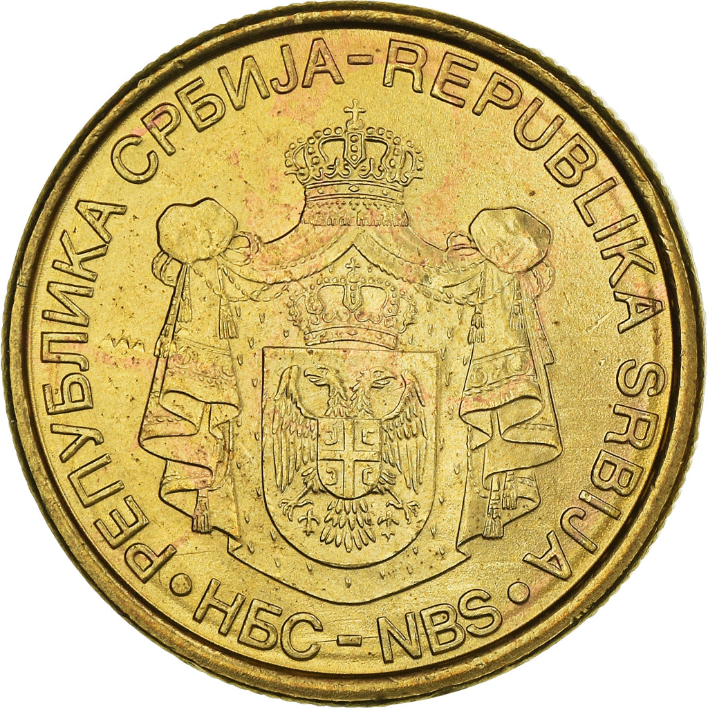 Coin, Serbia, 2 Dinara, 2006, MS(64), Nickel-brass, KM:46