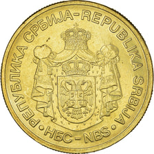 Moneta, Serbia, 5 Dinara, 2005, BB+, Nichel-ottone, KM:40