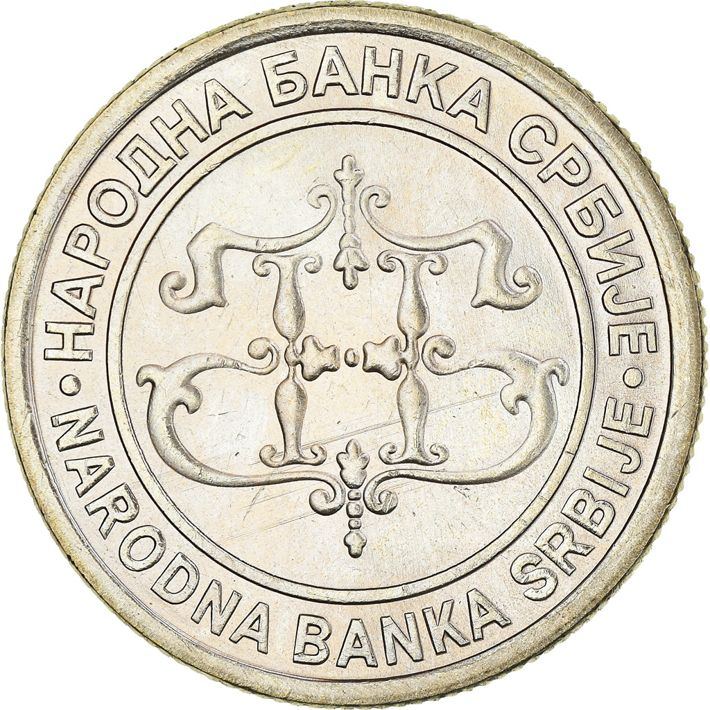 Coin, Serbia, 10 Dinara, 2003, MS(63), Copper-Nickel-Zinc, KM:37