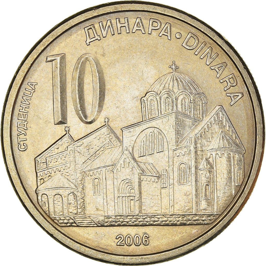 Monnaie, Serbie, 10 Dinara, 2006, SUP+, Cuivre-Nickel-Zinc (Maillechort), KM:41