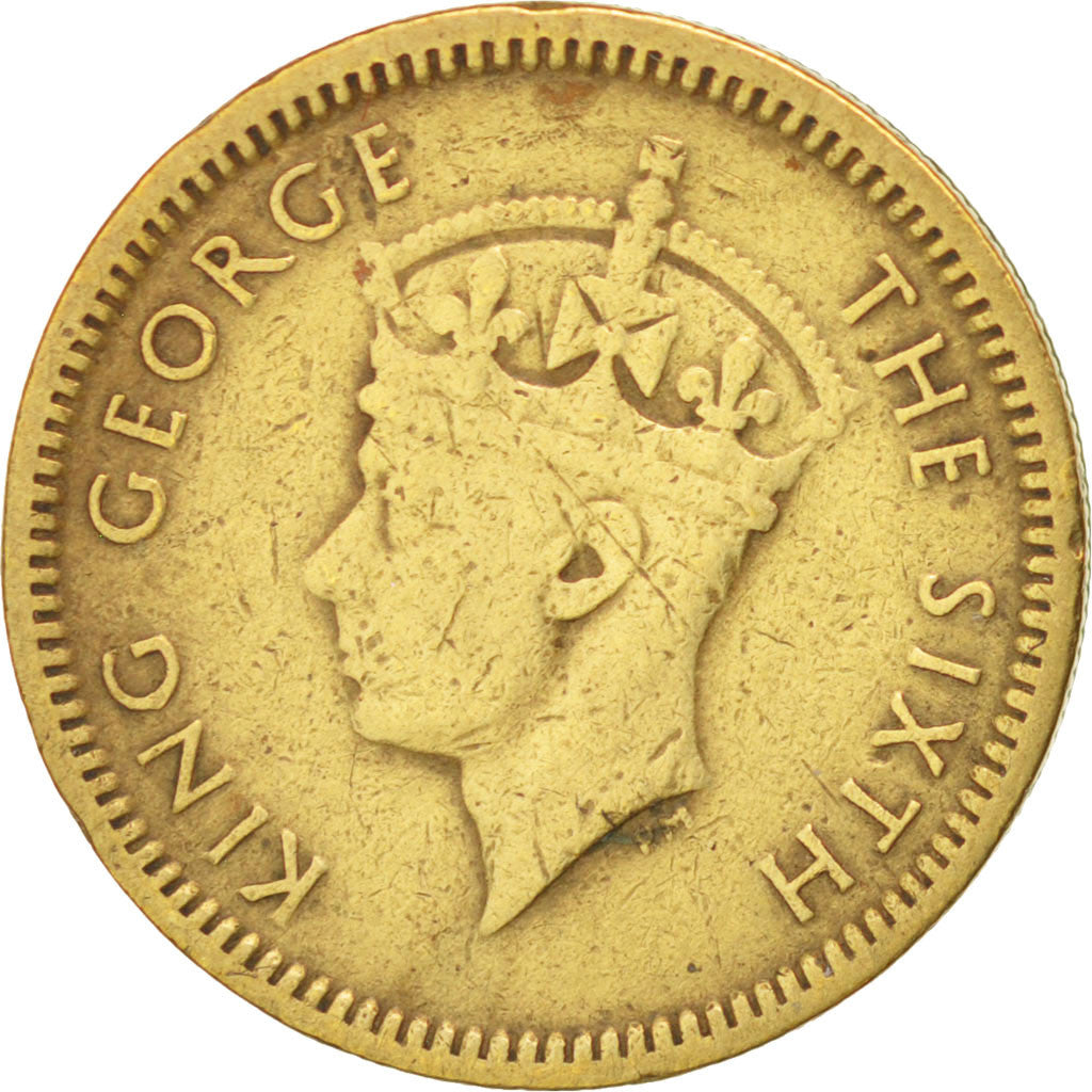 HONG KONG, 5 Cents, 1949, KM #26, VF(30-35), Nickel-Brass, 16.5, 2.52