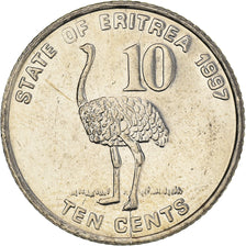 Moneta, Eritrea, 10 Cents, 1997, SPL-, Acciaio ricoperto in nichel, KM:45