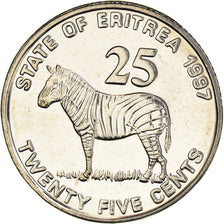 Coin, Eritrea, 25 Cents, 1997, MS(63), Nickel Clad Steel, KM:46