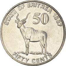 Coin, Eritrea, 50 Cents, 1997, MS(60-62), Nickel Clad Steel, KM:47