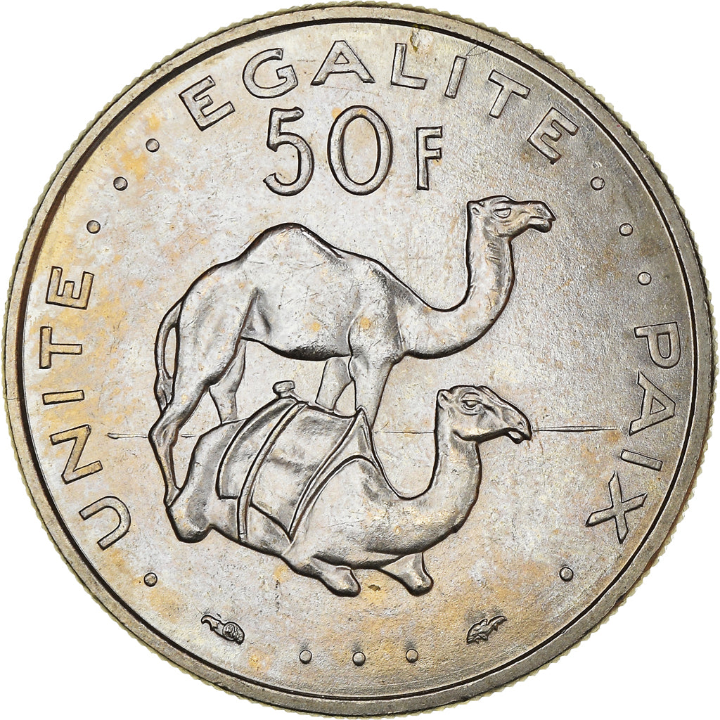 Coin, Djibouti, 50 Francs, 1991, Paris, AU(55-58), Copper-nickel, KM:25