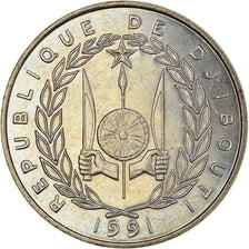 Coin, Djibouti, 100 Francs, 1991, Paris, AU(55-58), Copper-nickel, KM:26