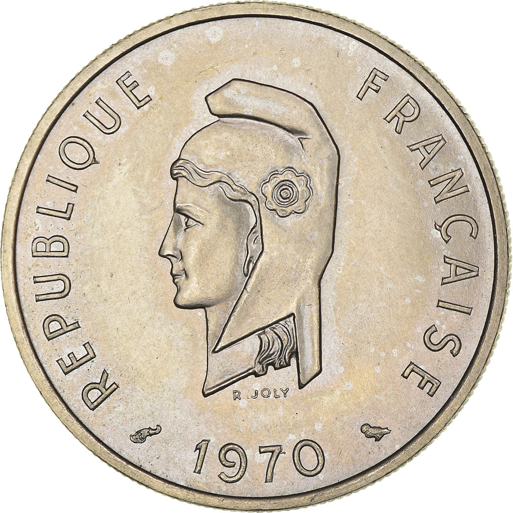 Coin, Djibouti, 50 Francs, 1970, MS(64), Nickel, KM:E6