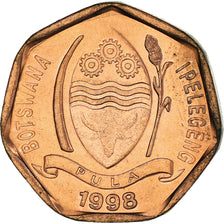 Coin, Botswana, 5 Thebe, 1998, British Royal Mint, AU(55-58), Copper Plated