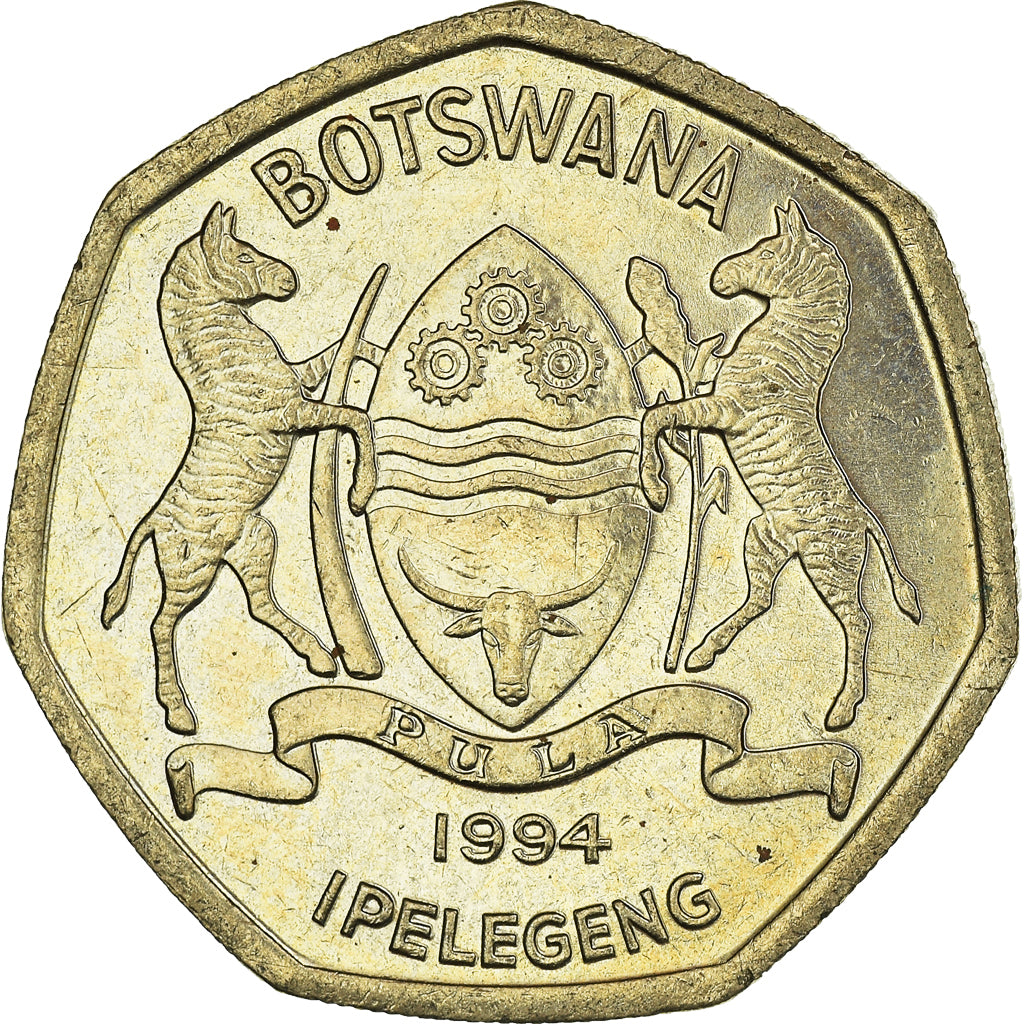 Coin, Botswana, 2 Pula, 1994, British Royal Mint, AU(55-58), Nickel-brass, KM:25