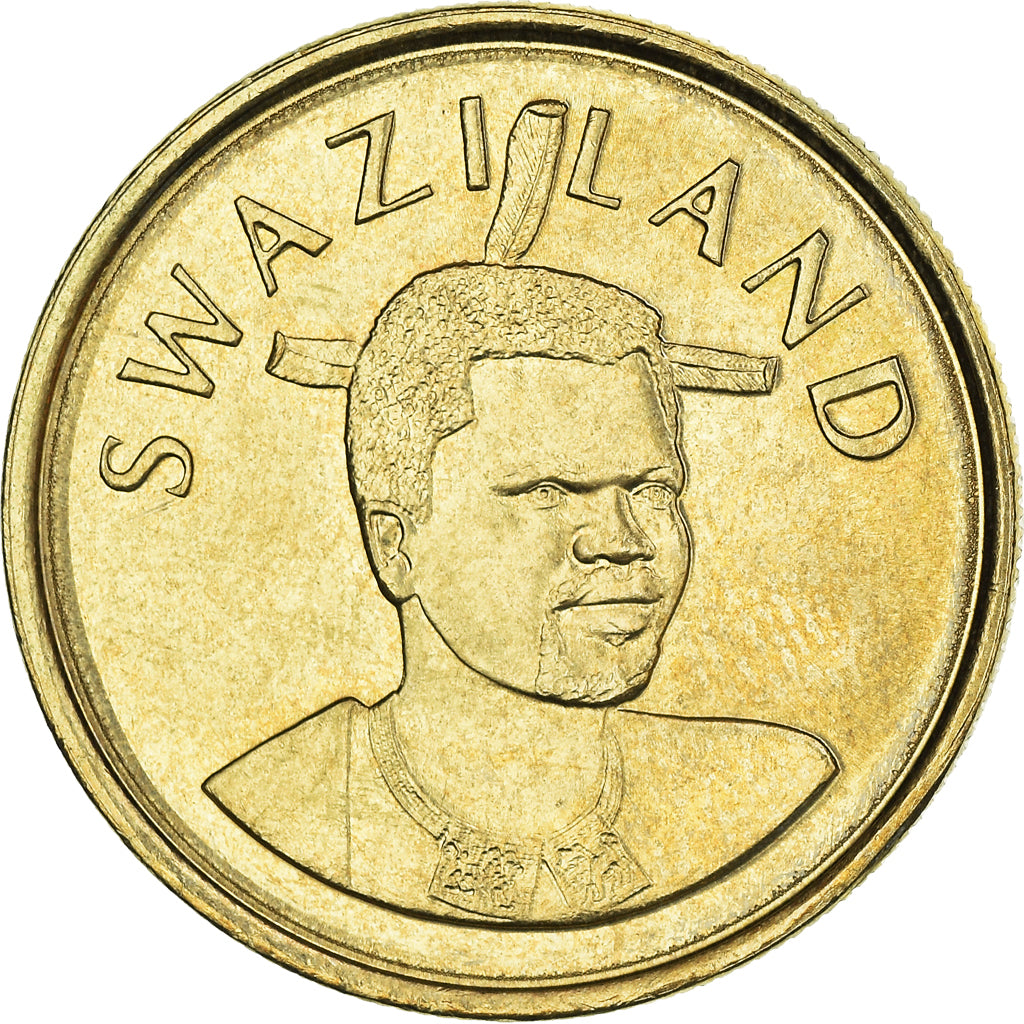 Coin, Swaziland, King Msawati III, 2 Emalangeni, 2003, MS(63), Brass, KM:46