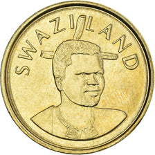 Coin, Swaziland, King Msawati III, 2 Emalangeni, 2003, MS(63), Brass, KM:46