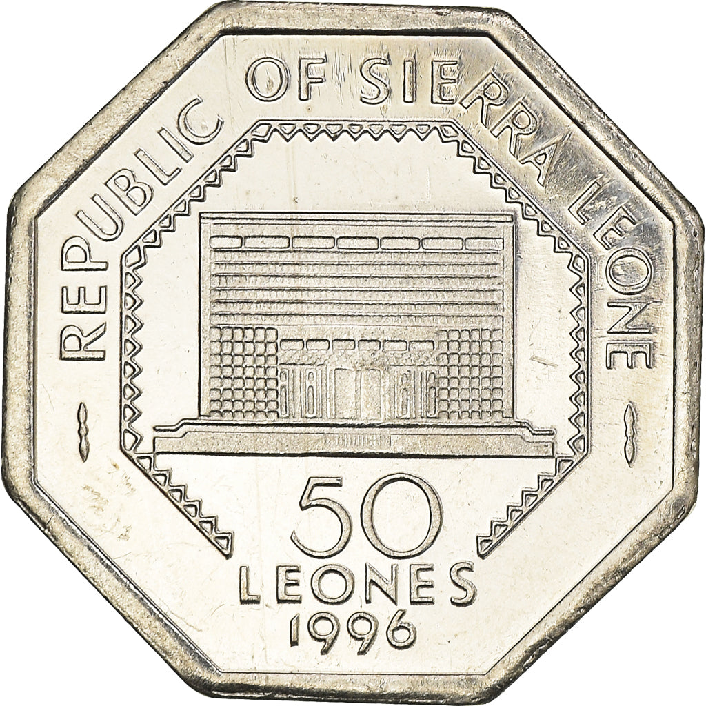 Moneta, Sierra Leone, 50 Leones, 1996, SPL, Acciaio lega nichel, KM:45