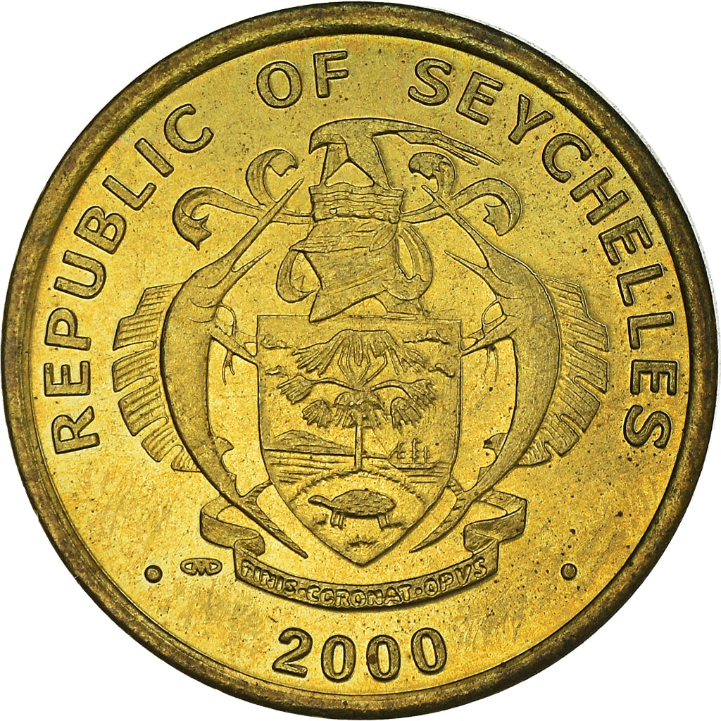 Coin, Seychelles, 5 Cents, 2000, British Royal Mint, MS(65-70), Brass, KM:47.2