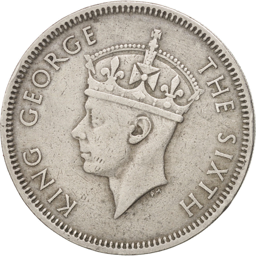 HONG KONG, 50 Cents, 1951, KM #27.1, EF(40-45), Copper-Nickel, 23.5, 5.84