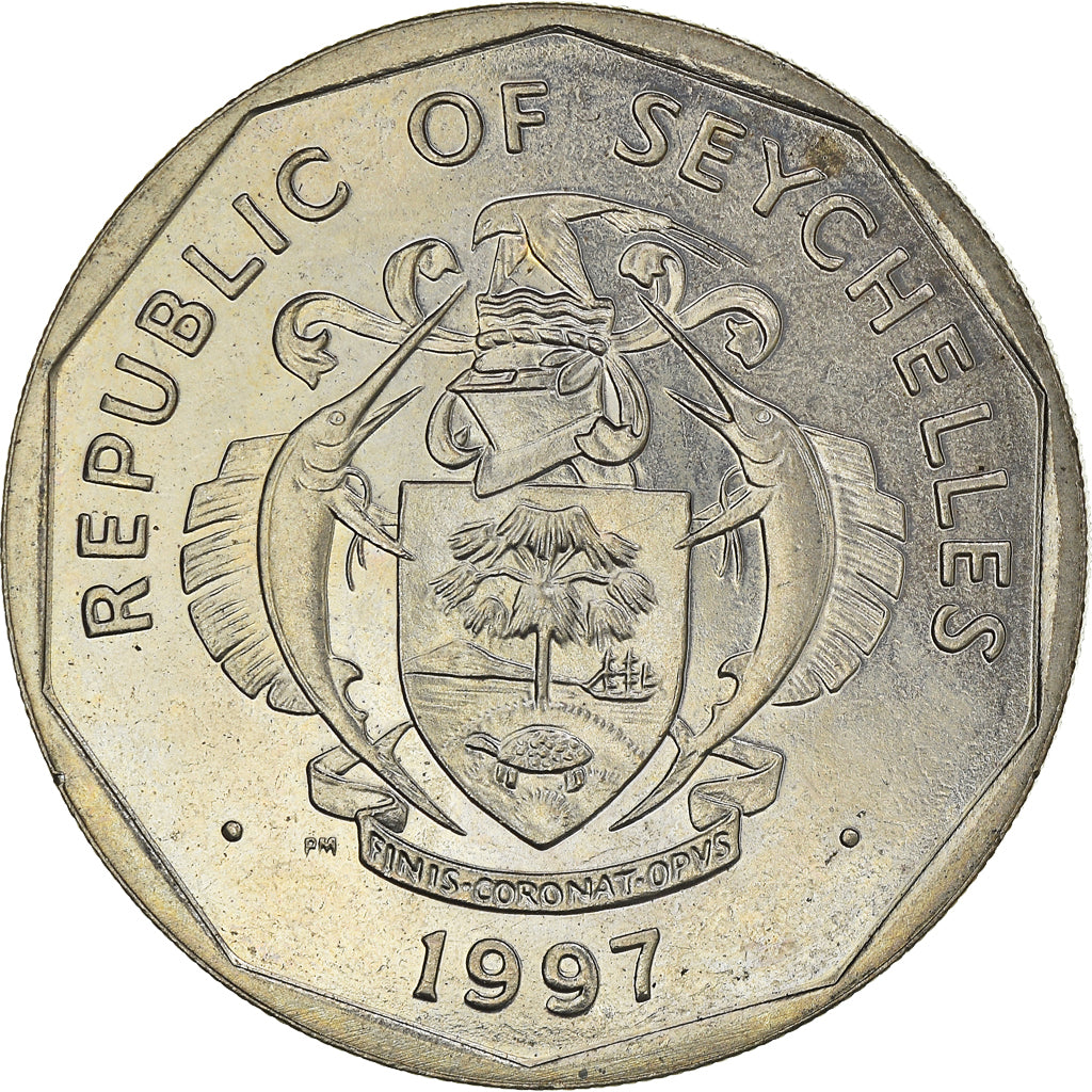 Coin, Seychelles, 5 Rupees, 1997, British Royal Mint, MS(65-70), Copper-nickel