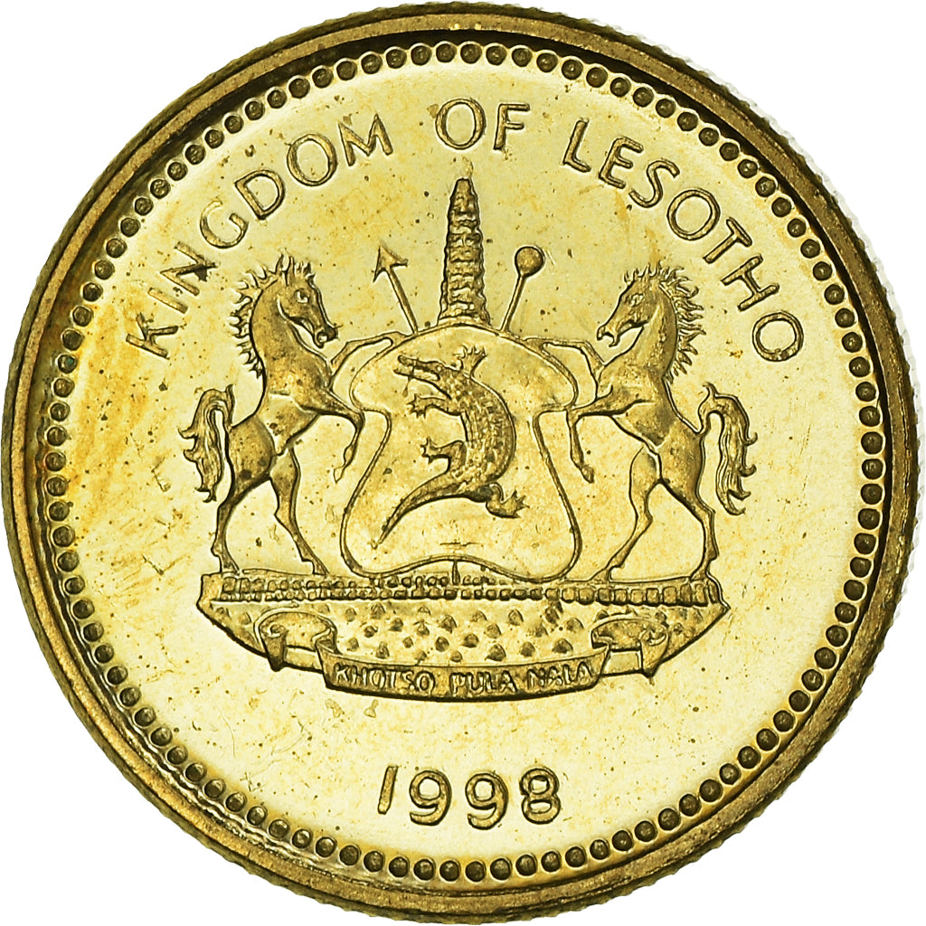 Monnaie, Lesotho, Letsie III, 5 Licente, Lisente, 1998, SPL, Brass plated steel