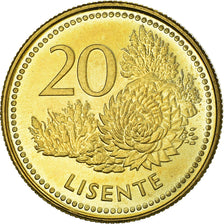 Moneta, Lesotho, Moshoeshoe II, 20 Licente, 1998, SPL+, Acciaio placcato ottone