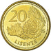 Moneta, Lesotho, Moshoeshoe II, 20 Licente, 1998, SPL+, Acciaio placcato ottone