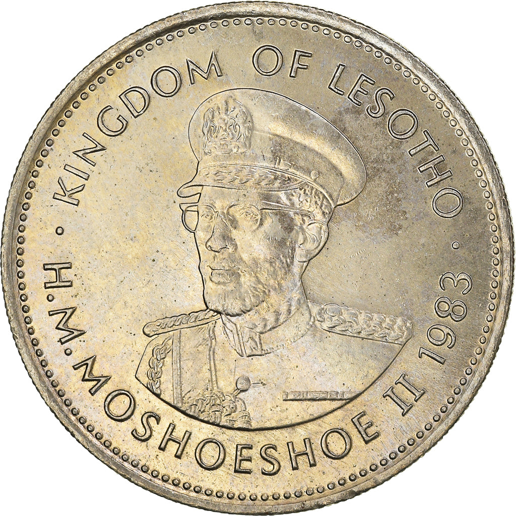 Coin, Lesotho, Moshoeshoe II, 50 Licente, Lisente, 1983, AU(55-58)