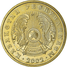 Münze, Kasachstan, 10 Tenge, 2002, Kazakhstan Mint, UNZ+, Nickel-brass, KM:25