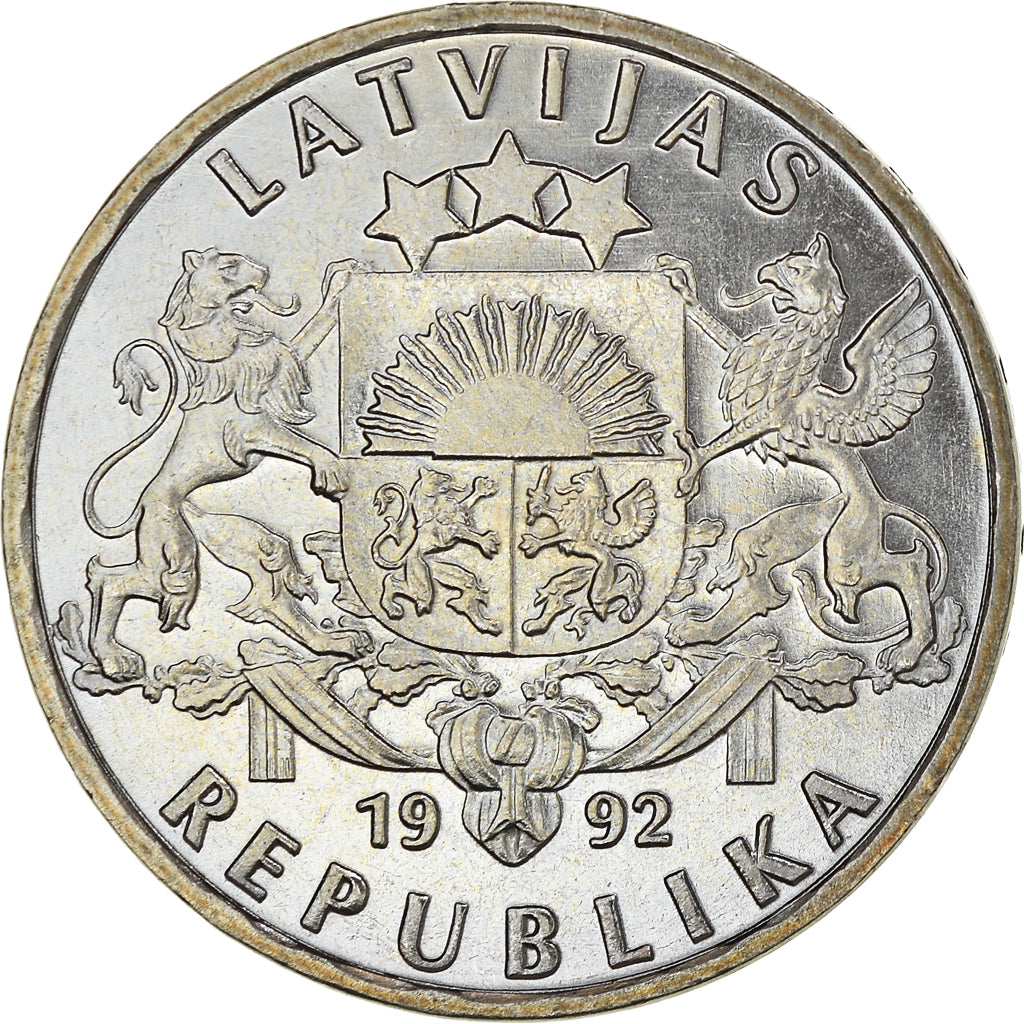Coin, Latvia, Lats, 1992, MS(64), Copper-nickel, KM:12