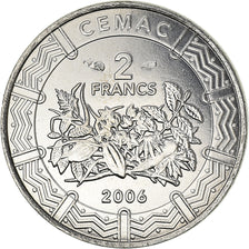 Coin, Central African States, 2 Francs, 2006, Paris, MS(64), Stainless Steel