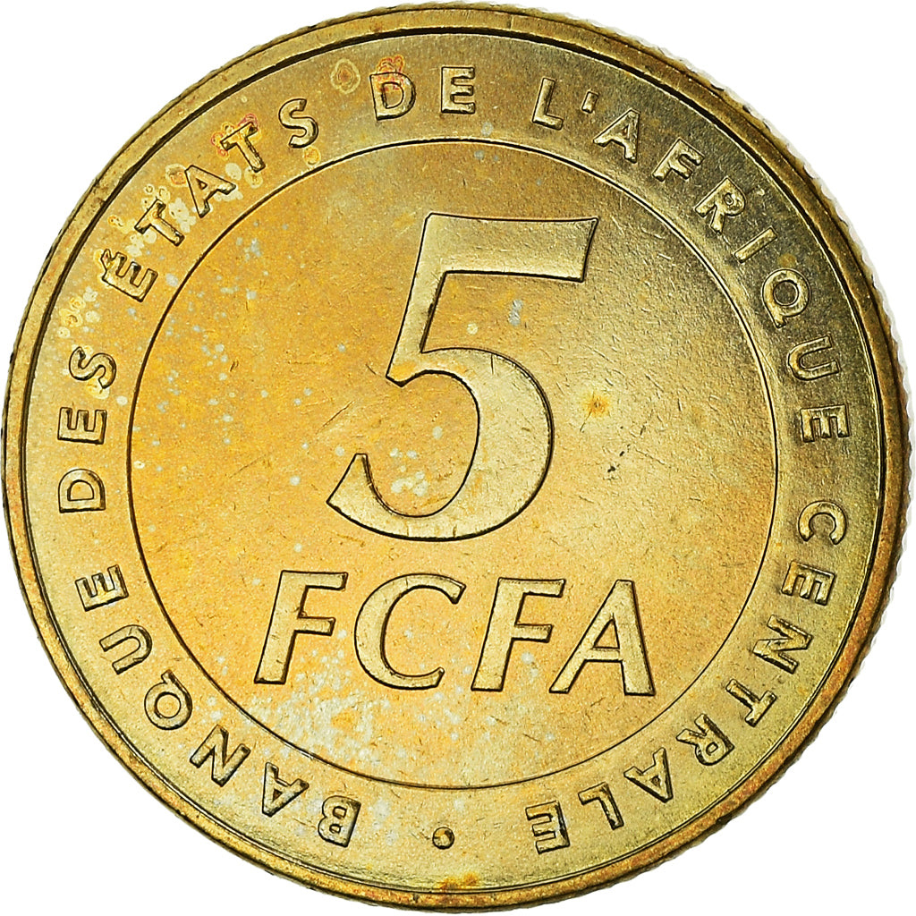 Coin, Central African States, 5 Francs, 2006, Paris, MS(64), Brass, KM:18