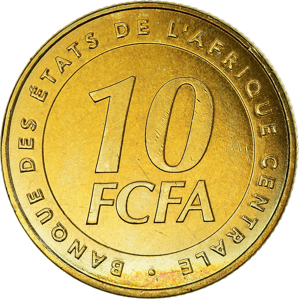 Moneda, Estados del África central, 10 Francs, 2006, Paris, SC+, Latón, KM:19
