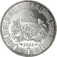 Coin, Central African States, 50 Francs, 2006, Paris, MS(64), Stainless Steel