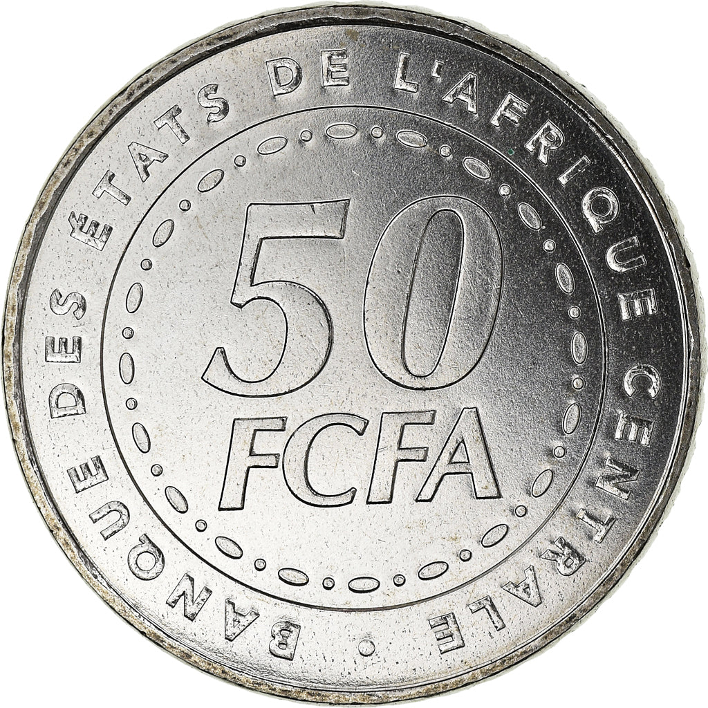 Coin, Central African States, 50 Francs, 2006, Paris, MS(64), Stainless Steel