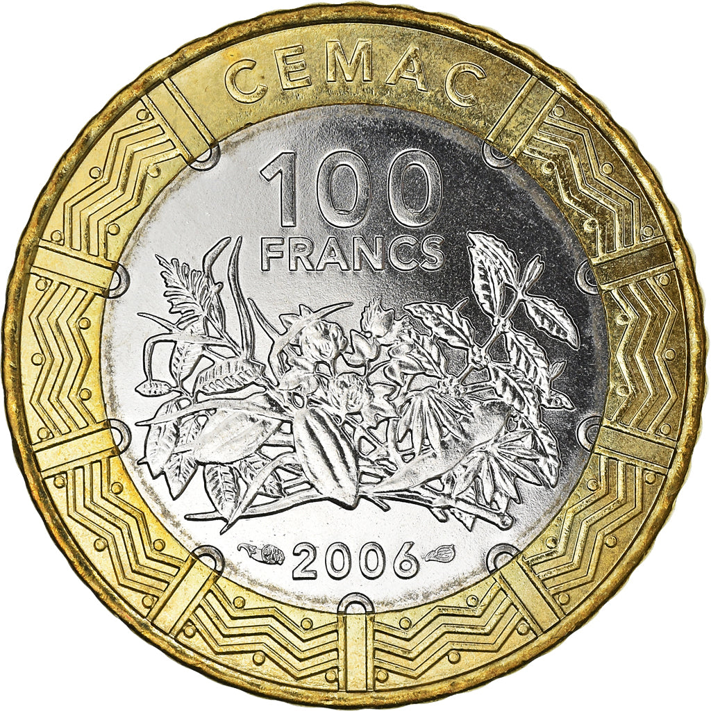 Coin, Central African States, 100 Francs, 2006, Paris, MS(65-70), Bi-Metallic