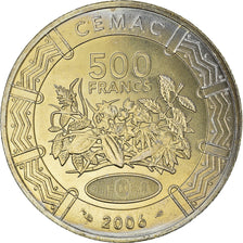 Moneda, Estados del África central, CFA, 500 Francs, 2006, Paris, FDC, Cobre -
