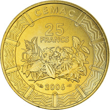Coin, Central African States, 25 Francs, 2006, Paris, MS(65-70), Brass, KM:20