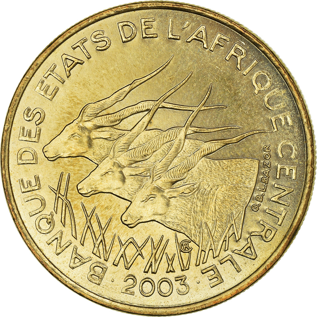 Coin, Central African States, 25 Francs, 2003, Paris, MS(64), Aluminum-Bronze