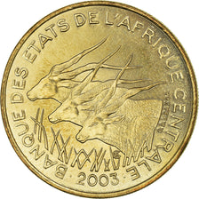 Coin, Central African States, 25 Francs, 2003, Paris, MS(64), Aluminum-Bronze