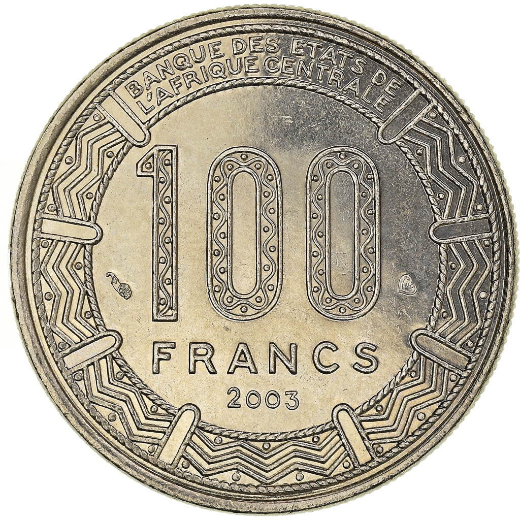 Coin, Central African States, 100 Francs, 2003, Paris, MS(63), Nickel, KM:13