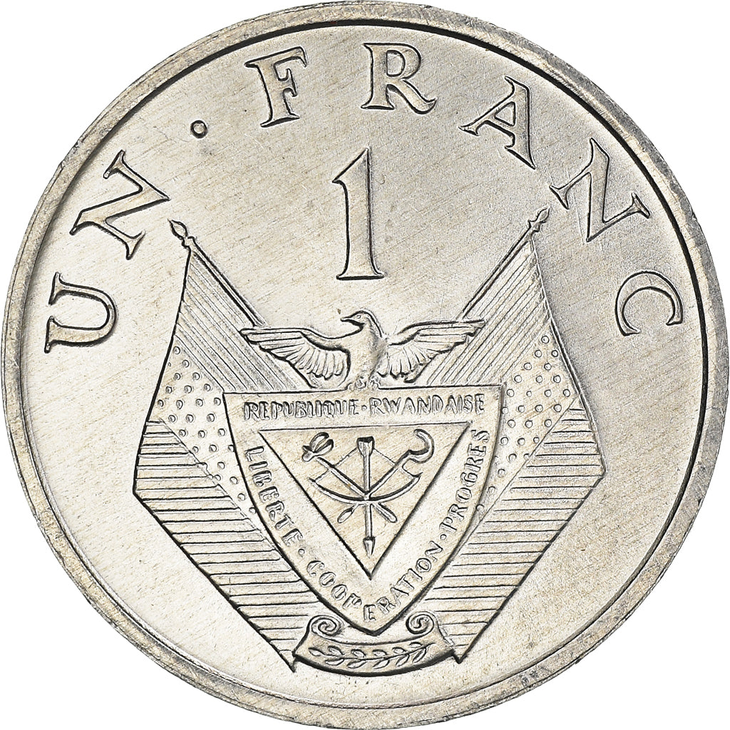 Moneta, Ruanda, Franc, 1974, British Royal Mint, FDC, Alluminio, KM:12