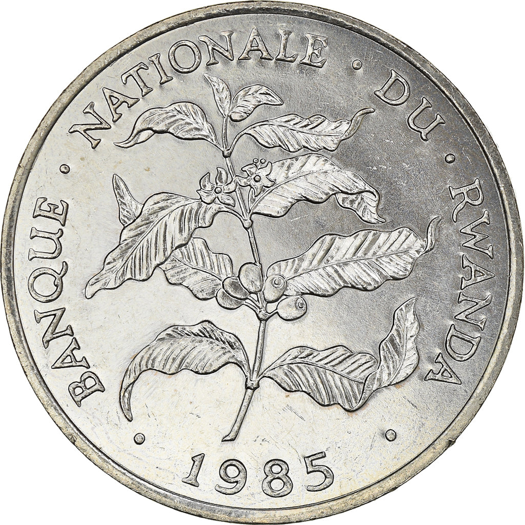Coin, Rwanda, 10 Francs, 1985, British Royal Mint, MS(63), Copper-nickel