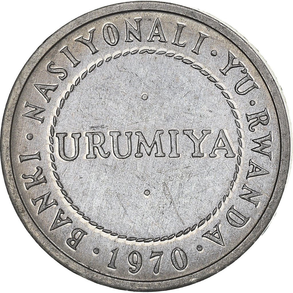 Coin, Rwanda, 1/2 Franc, 1970, MS(64), Aluminum, KM:9