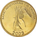 Coin, Rwanda, 10 Francs, 2003, MS(60-62), Brass plated steel, KM:24
