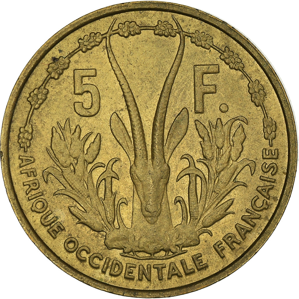 Münze, French West Africa, 5 Francs, 1956, SS+, Aluminum-Bronze, KM:5